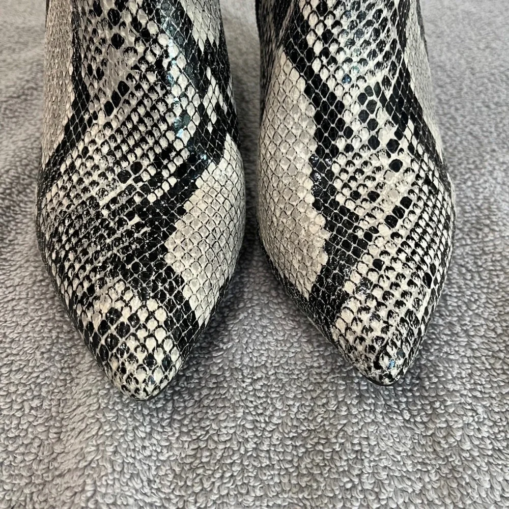 Worthington Lorna Snakeskin Print Pointed Toe Stiletto Ankle Booties Womens 9M